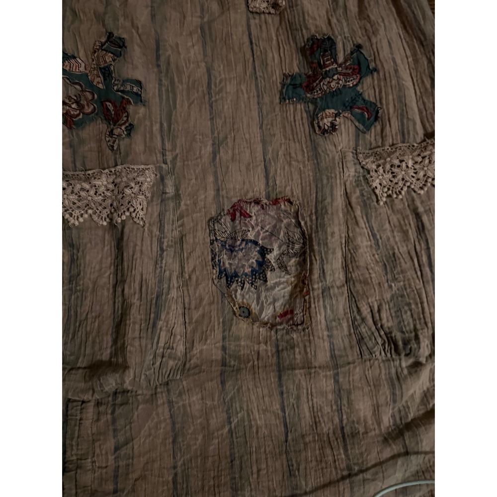 Jaded Gypsy Starpath Sway Tunic Pinafore Dress Patchwork Lace Neutral SM NEW - Picture 4 of 12